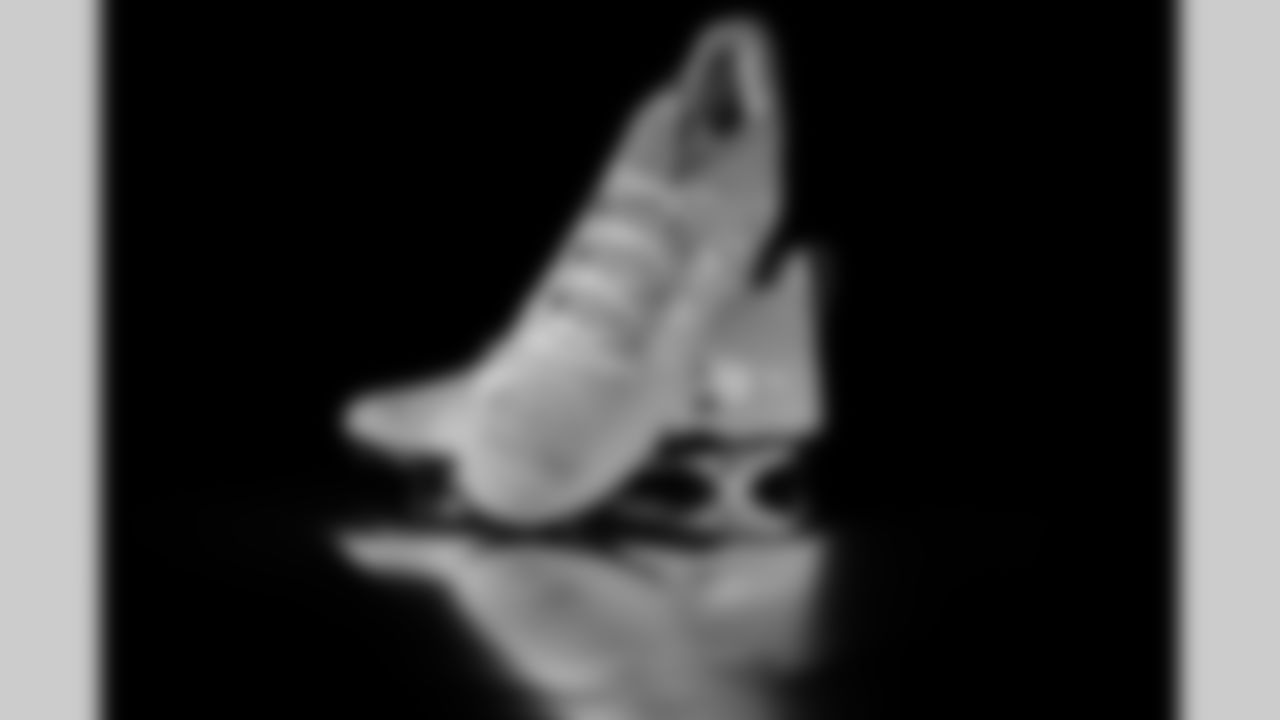 Photos of Atlanta Falcons tight end Charlie Woerner #89's cleats for My Cause My Cleats at the Atlanta Falcons Training Facility in Flowery Branch, Ga. on Wednesday, November 19, 2025. (Photo by Taylor McLaughlin/Atlanta Falcons)