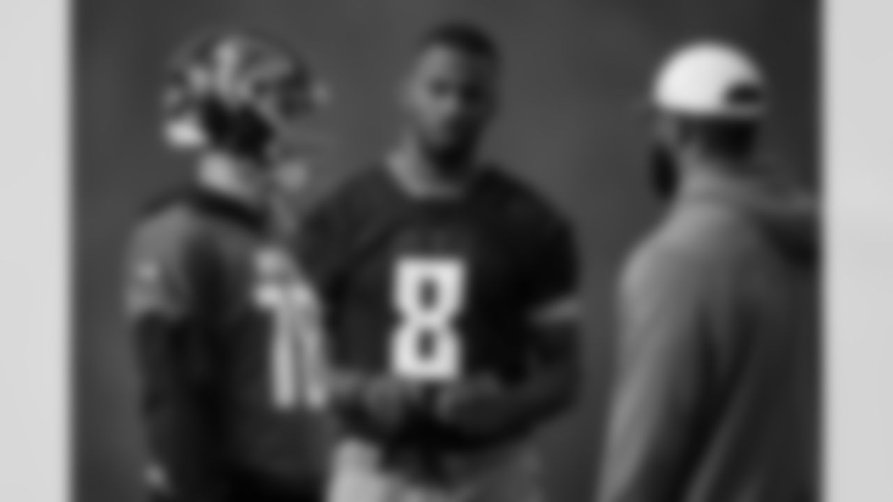 Atlanta Falcons tight end Kyle Pitts Sr. #8 during practice at Atlanta Falcons Training Facility in Flowery Branch, Georgia, on Wednesday, December 17, 2025. (Photo by Jay Bendlin/Atlanta Falcons)