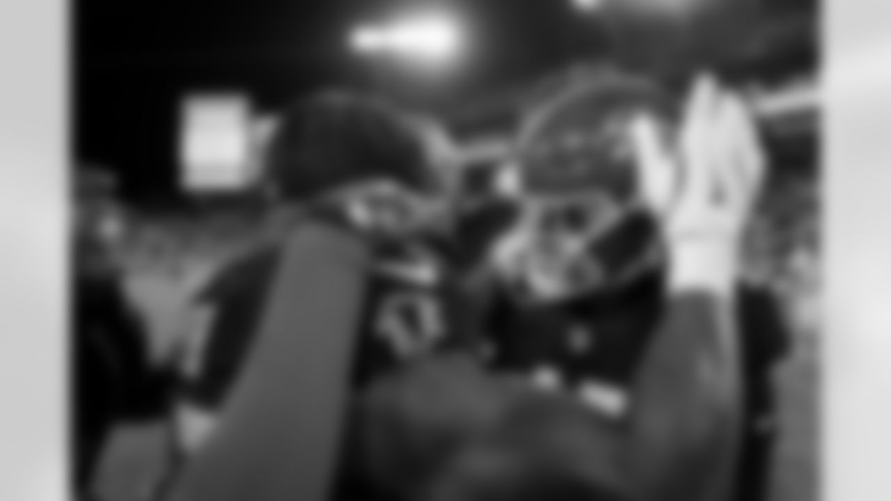 Atlanta Falcons kicker Zane Gonzalez #45 celebrates after scoring a field goal during the Week 15 Game against the Tampa Bay Buccaneers at Raymond James Stadium in Tampa, Florida on Thursday, December 11, 2025. (Photo by Jay Bendlin/Atlanta Falcons)