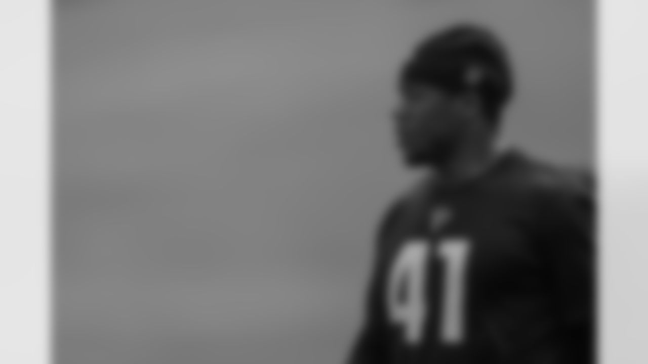 Atlanta Falcons running back Elijah Dotson #41 during a Phase two practice at Atlanta Falcons Training Facility in Flowery Branch, Georgia, on Tuesday, May 20, 2025. (Photo by Jay Bendlin/Atlanta Falcons)