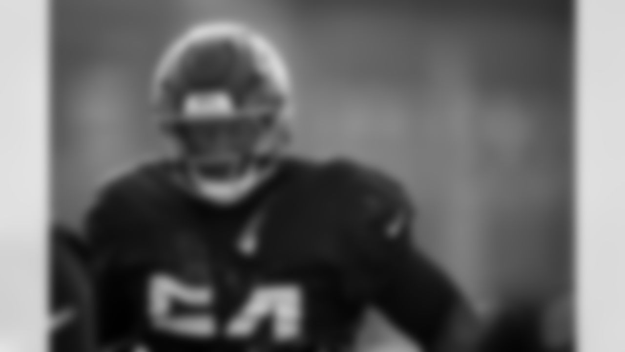 Atlanta Falcons defensive tackle Brandon Dorlus #54 during practice at Atlanta Falcons Training Facility in Flowery Branch, Georgia, on Thursday, November 20, 2025. (Photo by Jay Bendlin/Atlanta Falcons)