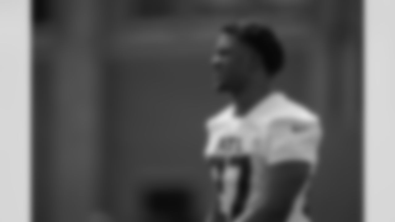 Atlanta Falcons edge rusher James Pearce Jr. #27 during practice during rookie minicamp at Atlanta Falcons Training Facility in Flowery Branch, Georgia, on Friday, May 9, 2025. (Photo by Jay Bendlin/Atlanta Falcons)
