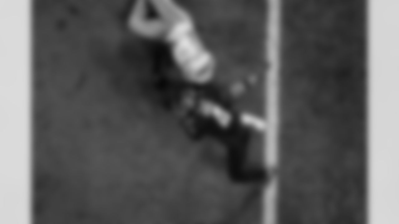 Atlanta Falcons wide receiver KhaDarel Hodge #4 runs with the ball during the second half of the Week 8 Game against the Miami Dolphins at Mercedes-Benz Stadium in Atlanta, Georgia on Sunday, October 26, 2025. (Photo by Mitch Martin/Atlanta Falcons)