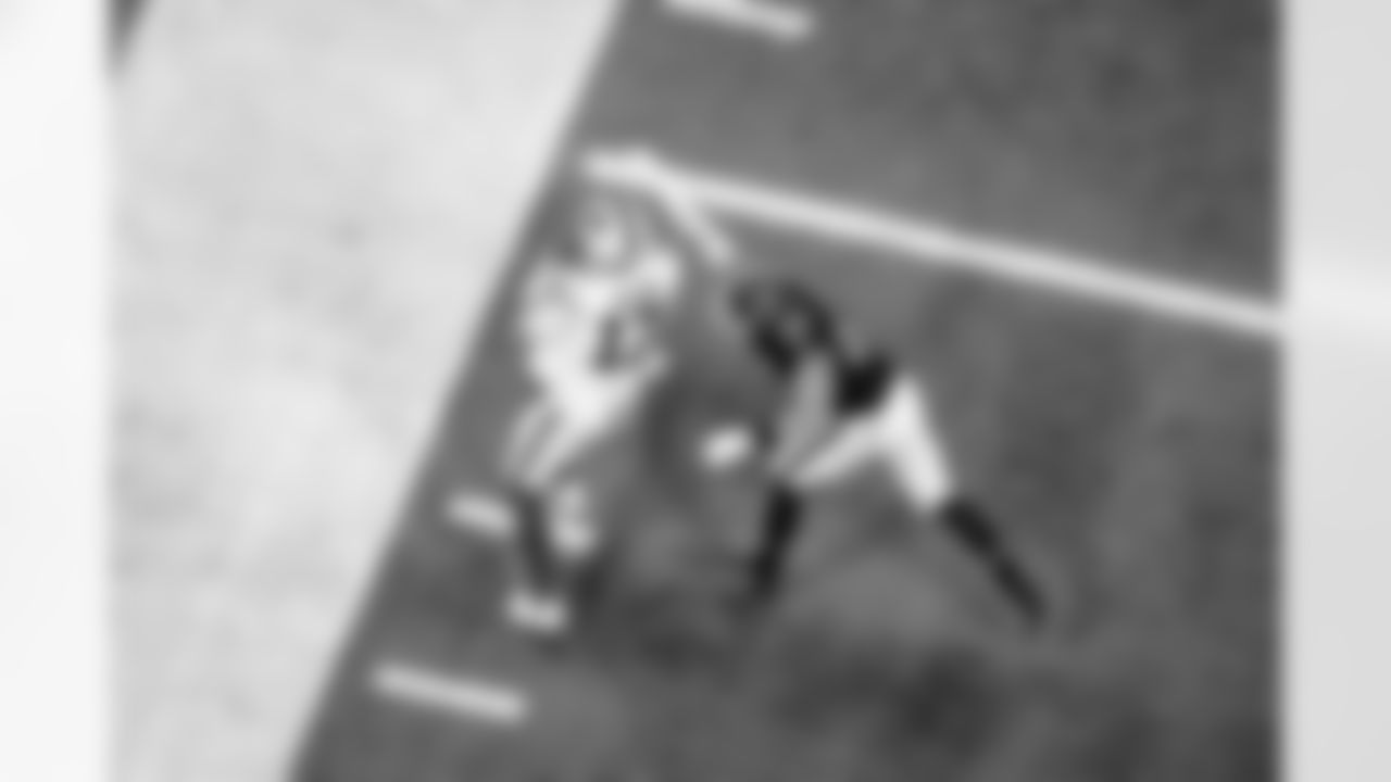 Atlanta Falcons inside linebacker Kaden Elliss #55 makes a tackle during the Week 6 Game against the Buffalo Bills at Mercedes-Benz Stadium in Atlanta, Georgia on Monday, October 13, 2025. (Photo by Kevin Liles/Atlanta Falcons)