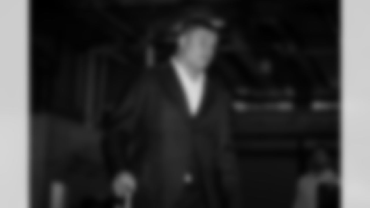 Atlanta Falcons guard Chris Lindstrom #63 arrives before the Week 13 Game against the New York Jets at Metlife Stadium in East Rutherford, New Jersey on Sunday, November 30, 2025. (Photo by Jay Bendlin/Atlanta Falcons)