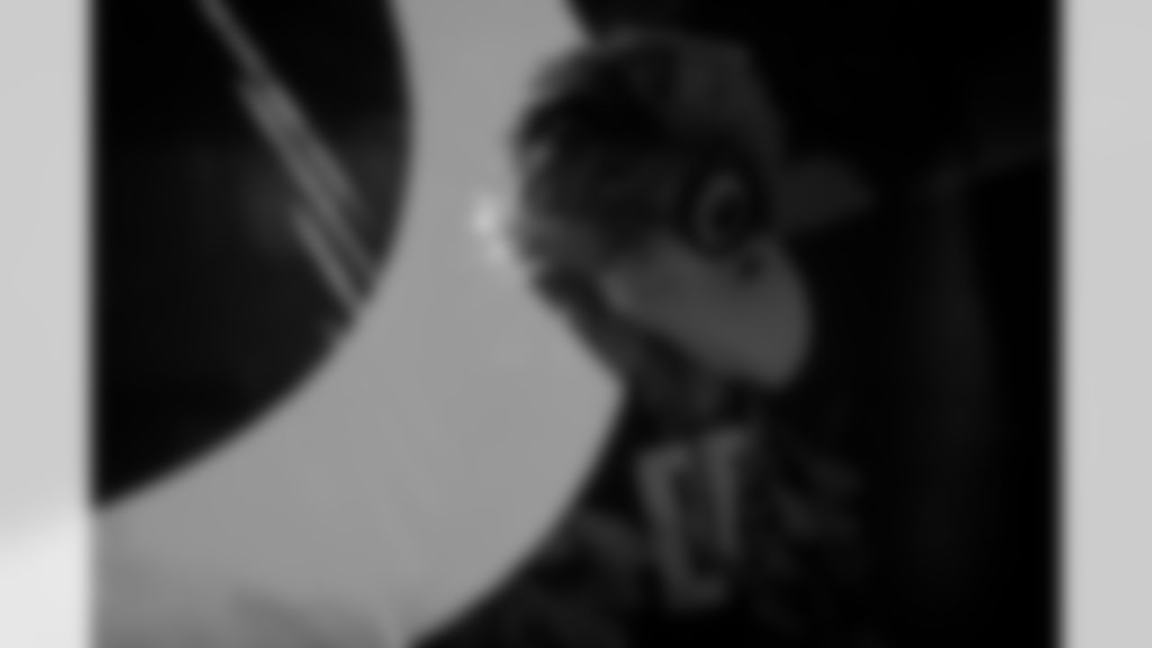 Freddie Falcon in the tunnel before the Week 14 Game against the Seattle Seahawks at Mercedes-Benz Stadium in Atlanta, Georgia on Sunday, December 7, 2025. (Photo by Taylor McLaughlin/Atlanta Falcons)