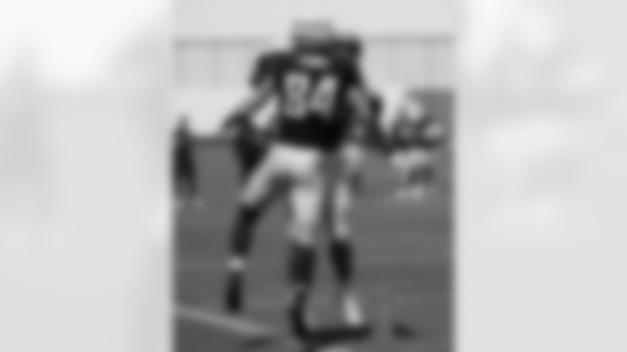 Atlanta Falcons tight end Feleipe Franks #84 during practice at AT&T Training Camp at Atlanta Falcons Training Facility in Flowery Branch, Georgia, on Monday, August 18, 2025. (Photo by Jay Bendlin/Atlanta Falcons)