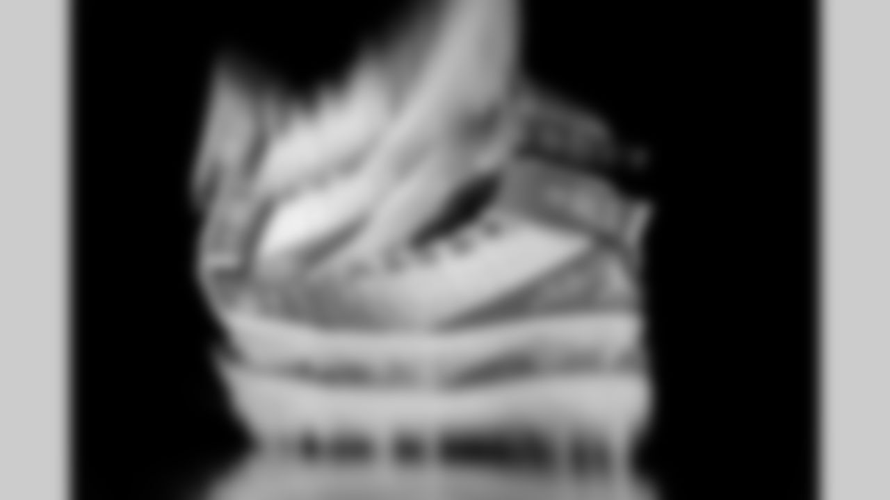 Atlanta Falcons offensive lineman Kyle Hinton #68's cleats for My Cause My Cleats at the Atlanta Falcons Training Facility in Flowery Branch, Ga. on Thursday, November 20, 2025. (Photo by Taylor McLaughlin/Atlanta Falcons)