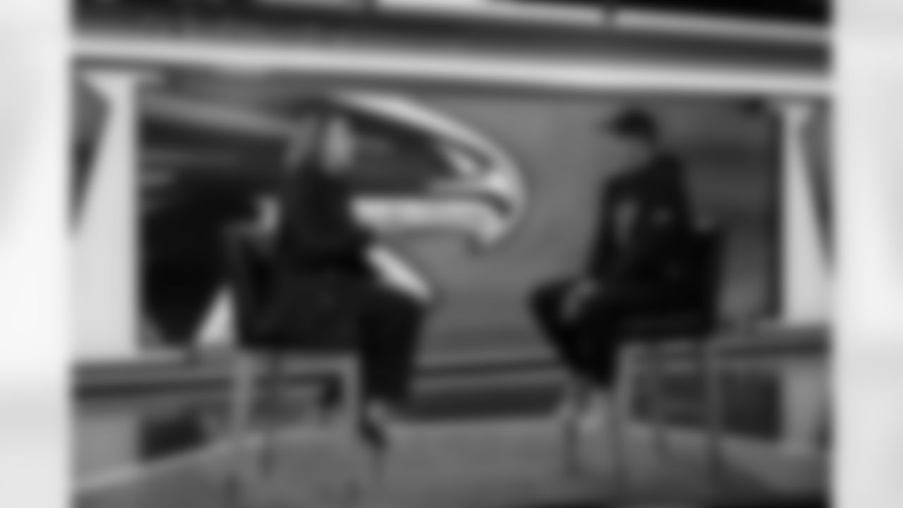 Behind the Scenes of Kevin Stefanski's Interview at the Atlanta Falcons Training Facility in Flowery Branch, Ga. on Wednesday, January 28, 2026. (Photo by Taylor McLaughlin/Atlanta Falcons)