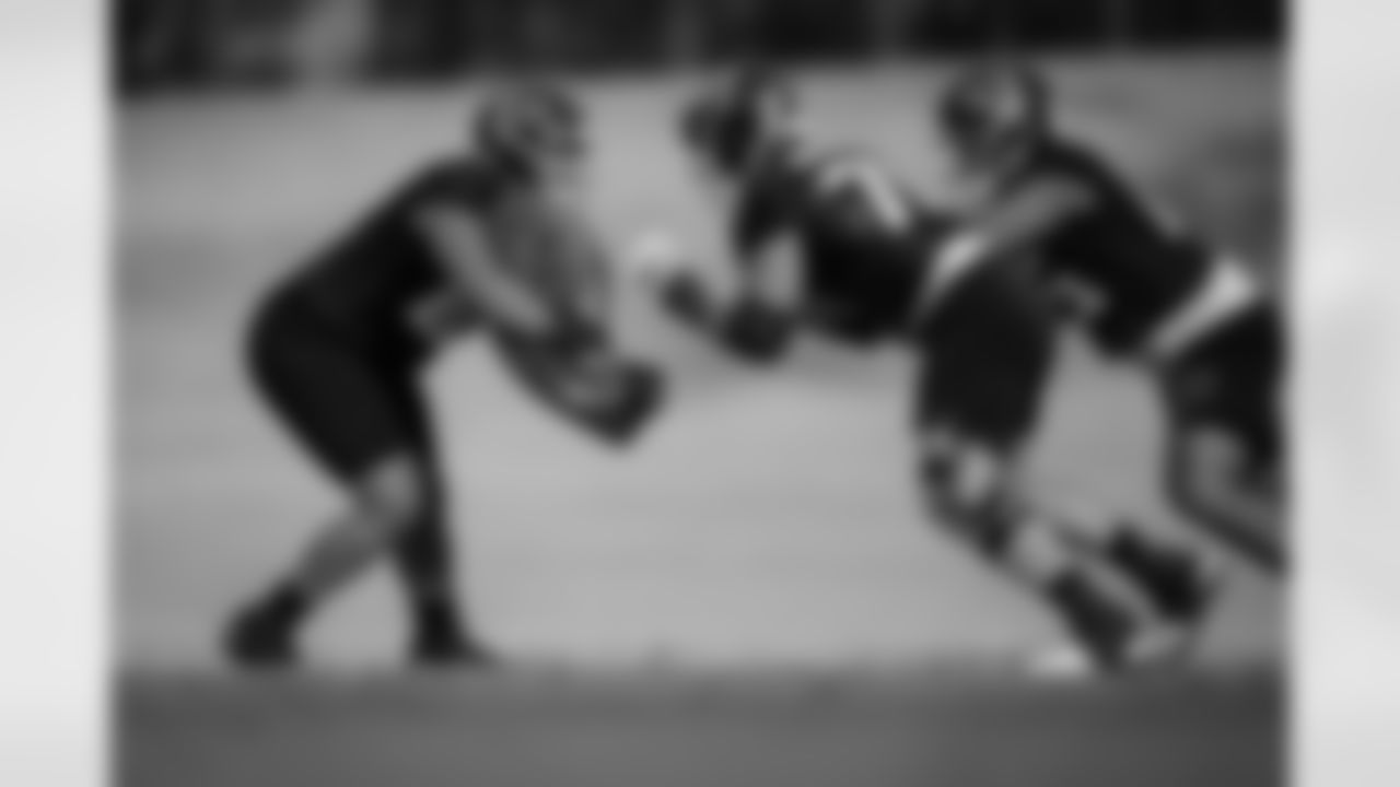 Atlanta Falcons offensive lineman Joshua Gray #67 during practice at Atlanta Falcons Training Facility in Flowery Branch, Georgia, on Wednesday, December 17, 2025. (Photo by Jay Bendlin/Atlanta Falcons)