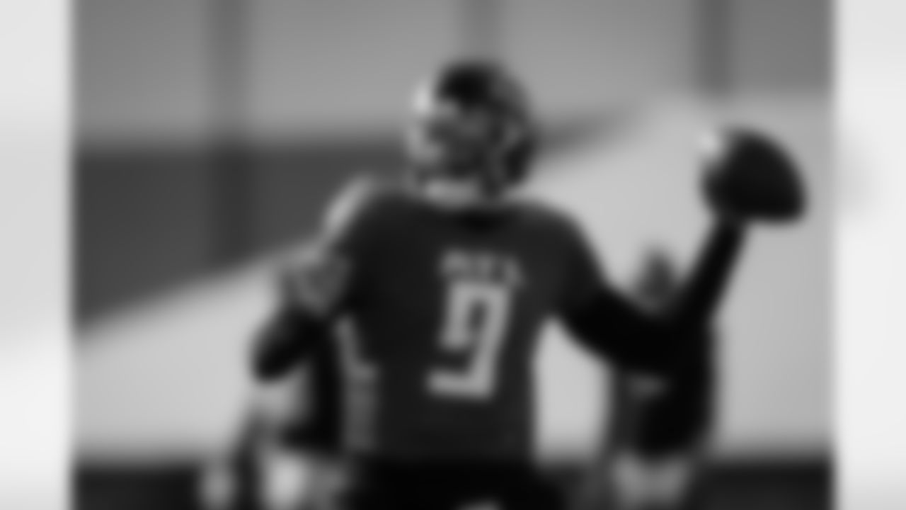 Atlanta Falcons quarterback Michael Penix Jr. #9 during practice at Atlanta Falcons Training Facility in Flowery Branch, Georgia, on Thursday, November 13, 2025. (Photo by Taylor McLaughlin/Atlanta Falcons)