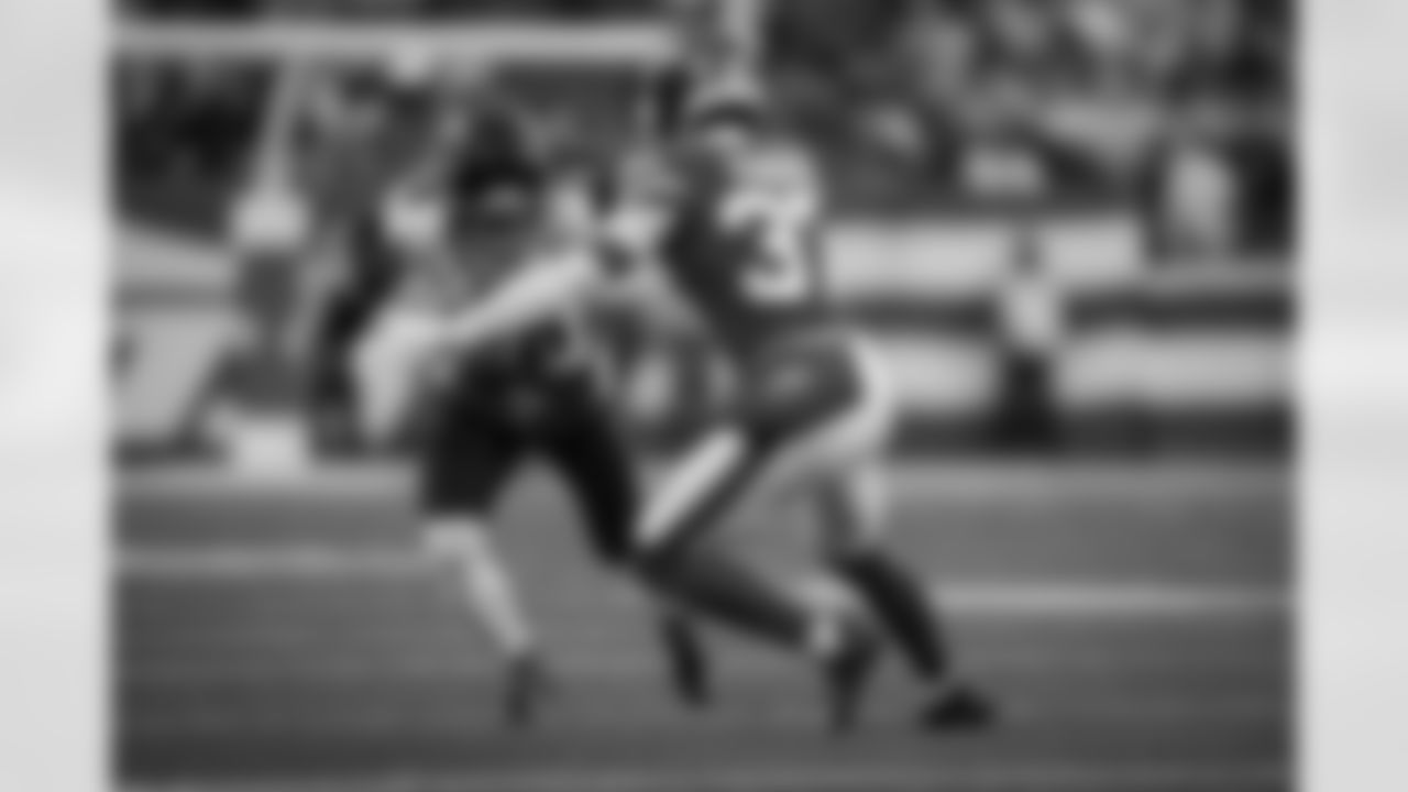 Atlanta Falcons cornerback Mike Ford Jr. #28 blocks during the Week 13 Game against the New York Jets at Metlife Stadium in East Rutherford, New Jersey on Sunday, November 30, 2025. (Photo by Jay Bendlin/Atlanta Falcons)