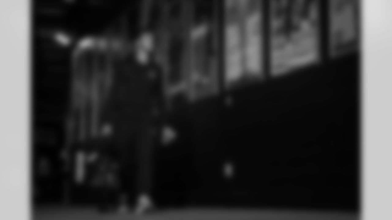 Atlanta Falcons wide receiver Dylan Drummond #81 arrives before the Week 9 Game against the New England Patriots at Gillette Stadium in Foxborough, Massachusetts on Sunday, November 2, 2025. (Photo by Jay Bendlin/Atlanta Falcons)