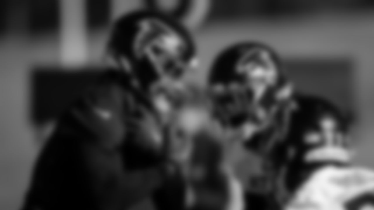 during practice at Atlanta Falcons Training Facility in Flowery Branch, Georgia, on Wednesday, December 3, 2025. (Photo by Jay Bendlin/Atlanta Falcons)