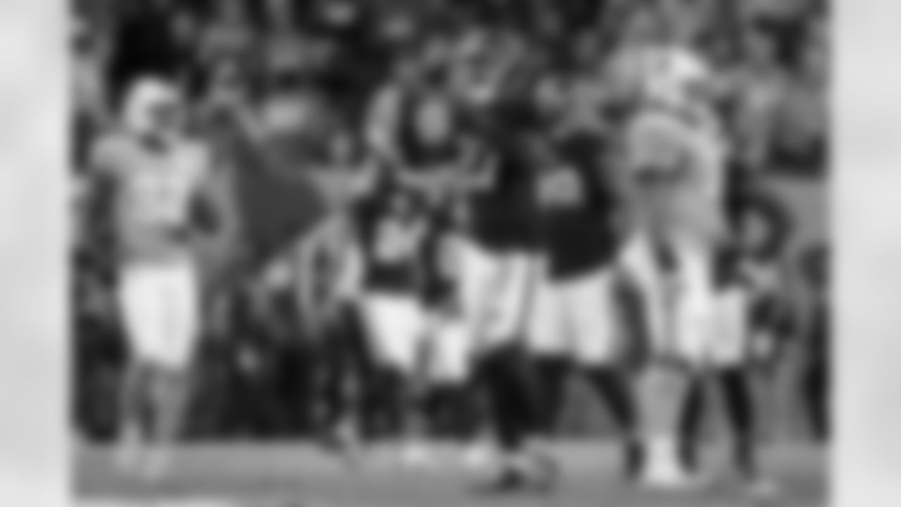 Atlanta Falcons edge rusher James Pearce Jr. #27 reacts after a sack during the Week 15 Game against the Tampa Bay Buccaneers at Raymond James Stadium in Tampa, Florida on Thursday, December 11, 2025. (Photo by Mitch Martin/Atlanta Falcons)