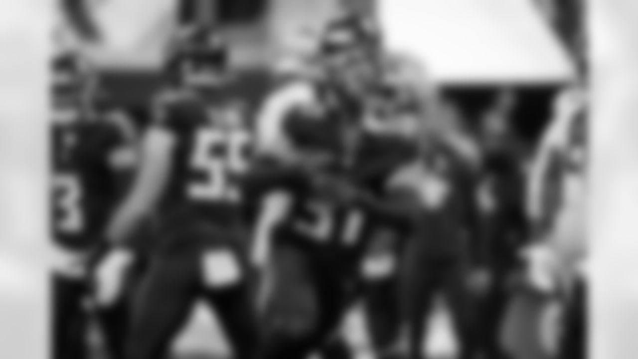 Atlanta Falcons safety Xavier Watts #31 recovers a fumble during the Week 18 Game against the New Orleans Saints at Mercedes-Benz Stadium in Atlanta, Georgia on Sunday, January 4, 2026. (Photo by Brandon Magnus/Atlanta Falcons)