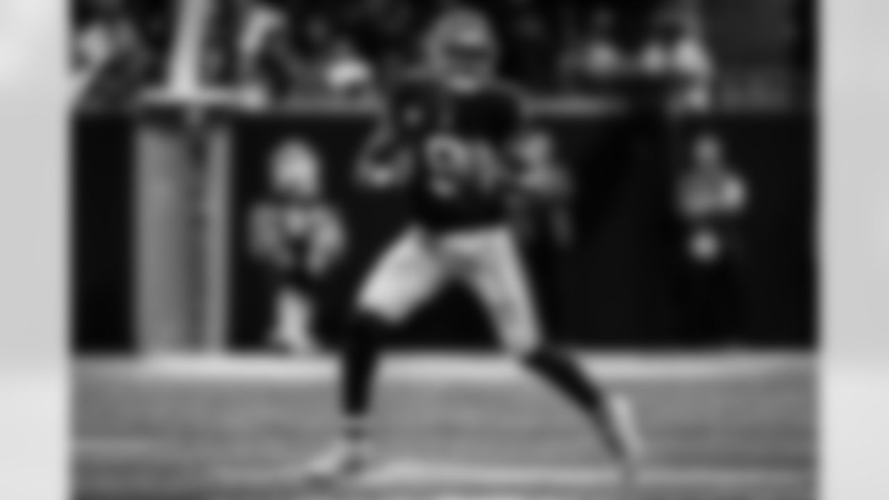 Atlanta Falcons quarterback Michael Penix Jr. #9 during the Week 6 Game against the Buffalo Bills at Mercedes-Benz Stadium in Atlanta, Georgia on Monday, October 13, 2025. (Photo by Taylor McLaughlin/Atlanta Falcons)