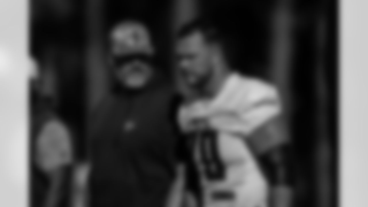 Atlanta Falcons offensive line coach Dwayne Ledford during practice at Atlanta Falcons Training Facility in Flowery Branch, Georgia, on Wednesday, November 5, 2025. (Photo by Jay Bendlin/Atlanta Falcons)
