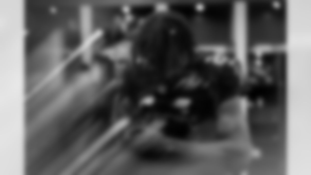 Atlanta Falcons cornerback A.J. Terrell Jr. #24 prepares in the locker room before the Week 17 Game against the Los Angeles Rams at Mercedes-Benz Stadium in Atlanta, Georgia on Monday, December 29, 2025. (Photo by Jay Bendlin/Atlanta Falcons)