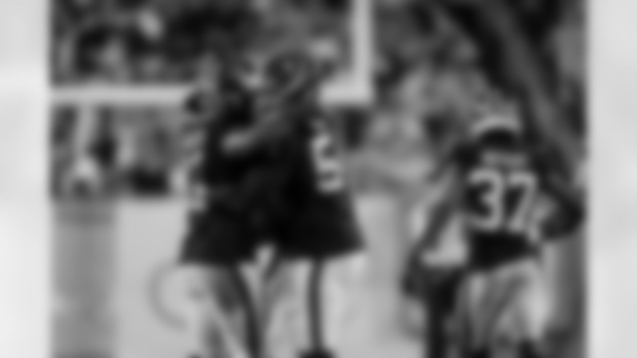 Atlanta Falcons edge rusher Jalon Walker #11 andm Atlanta Falcons defensive tackle Brandon Dorlus #54 react during the Week 15 Game against the Tampa Bay Buccaneers at Raymond James Stadium in Tampa, Florida on Thursday, December 11, 2025. (Photo by Taylor McLaughlin/Atlanta Falcons)