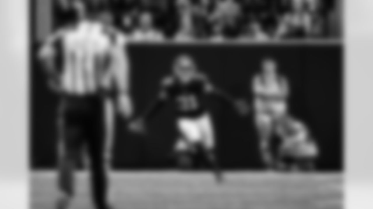 Atlanta Falcons safety Xavier Watts #31 intercepts the ball during the Week 17 Game against the Los Angeles Rams at Mercedes-Benz Stadium in Atlanta, Georgia on Monday, December 29, 2025. (Photo by AJ Reynolds/Atlanta Falcons)