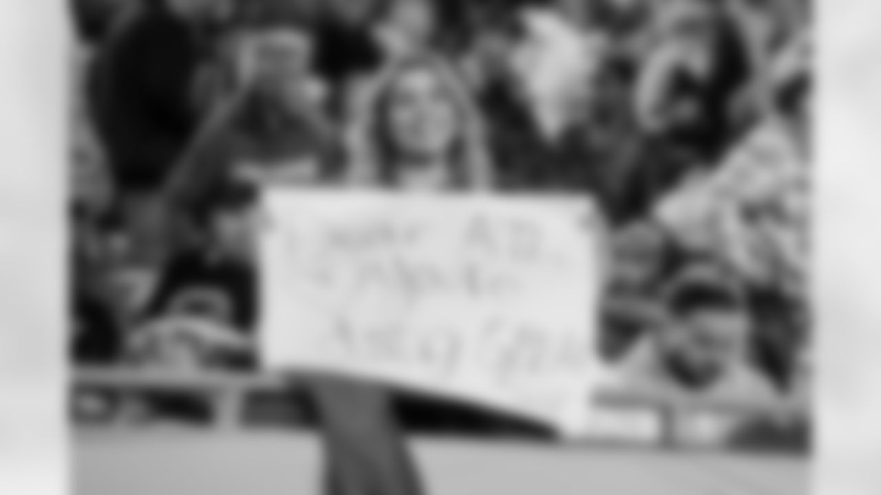 Fan cheers during the Week 15 Game against the Tampa Bay Buccaneers at Raymond James Stadium in Tampa, Florida on Thursday, December 11, 2025. (Photo by Taylor McLaughlin/Atlanta Falcons)