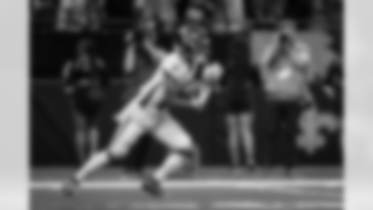 Atlanta Falcons wide receiver Jamal Agnew #14 runs the ball during the Week 12 Game against the New Orleans Saints at Caesars Superdome in New Orleans, Louisiana on Sunday, November 23, 2025. (Photo by Jay Bendlin/Atlanta Falcons)