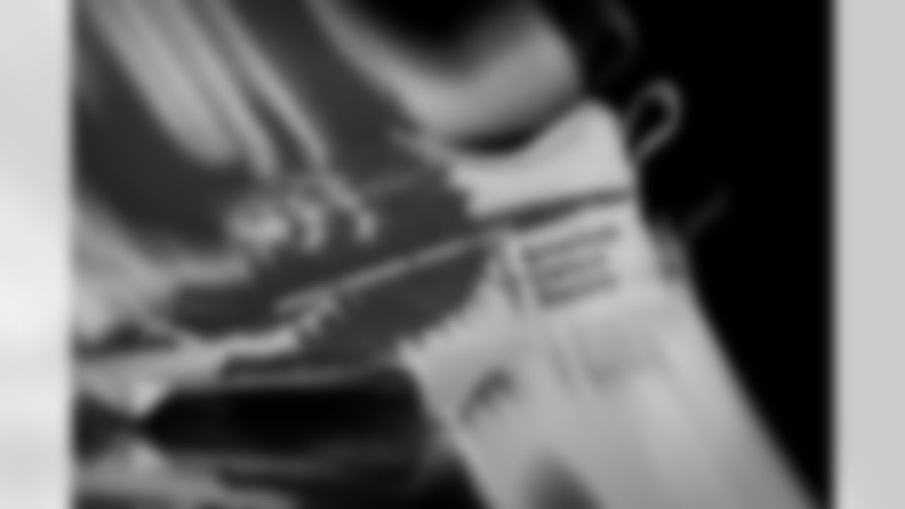 Photos of Atlanta Falcons cornerback Cobee Bryant #37's cleats for My Cause My Cleats at the Atlanta Falcons Training Facility in Flowery Branch, Ga. on Wednesday, November 19, 2025. (Photo by Taylor McLaughlin/Atlanta Falcons)