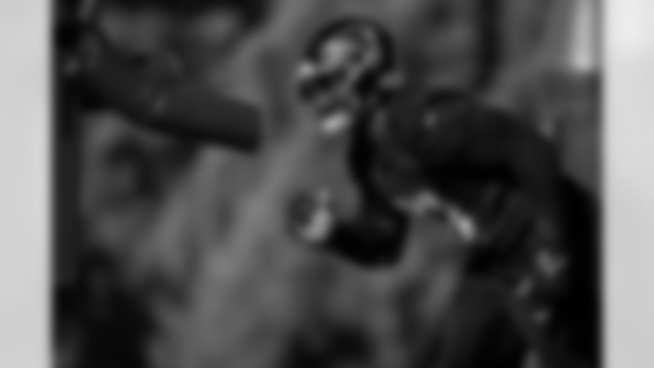 Atlanta Falcons defensive lineman David Onyemata #90 during practice at Atlanta Falcons Training Facility in Flowery Branch, Georgia, on Wednesday, November 5, 2025. (Photo by Jay Bendlin/Atlanta Falcons)