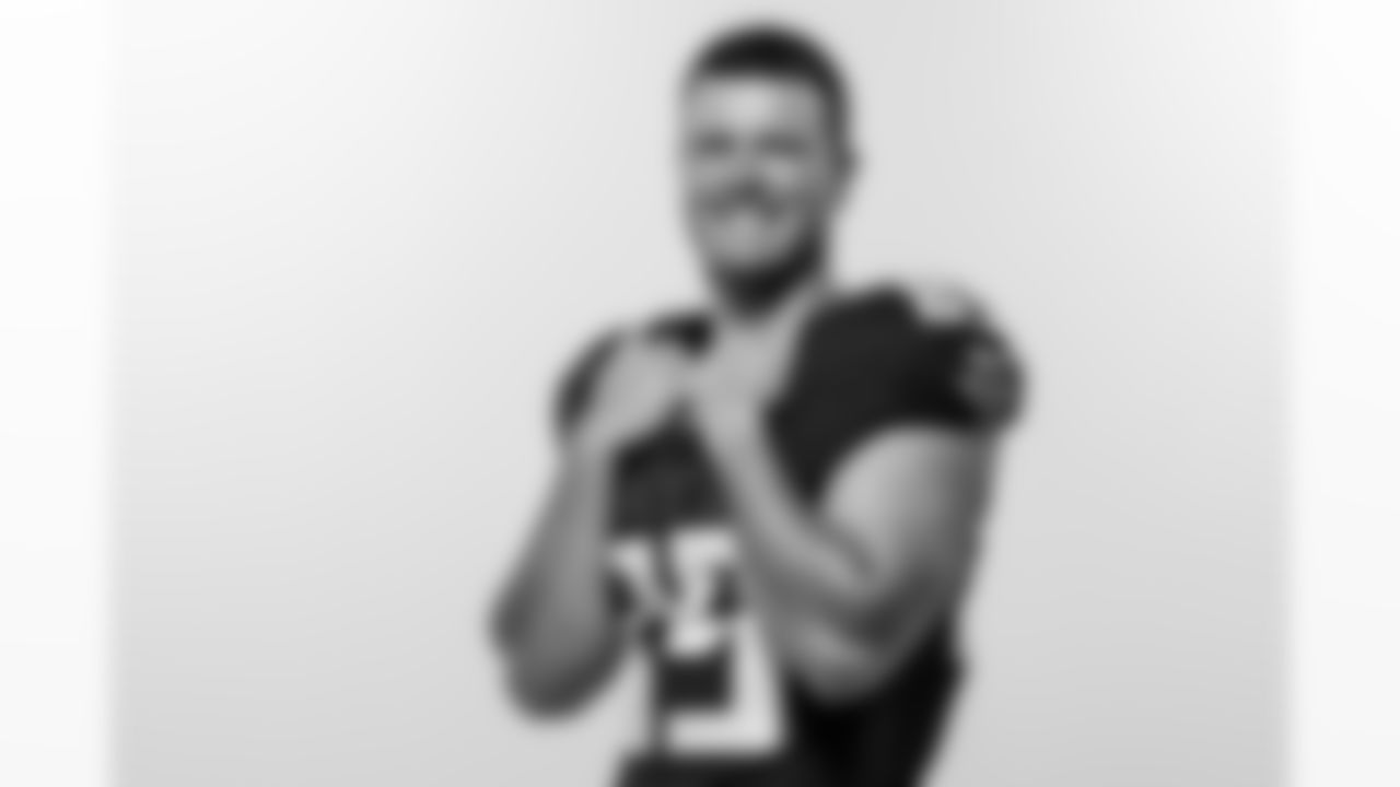 Atlanta Falcons tight end Charlie Woerner #89 poses for a photo during 2025 Creative Days at the Atlanta Falcons Training Facility in Flowery Branch, Ga. On Tuesday, June 3, 2025. (Photo by Jay Bendlin/Atlanta Falcons)