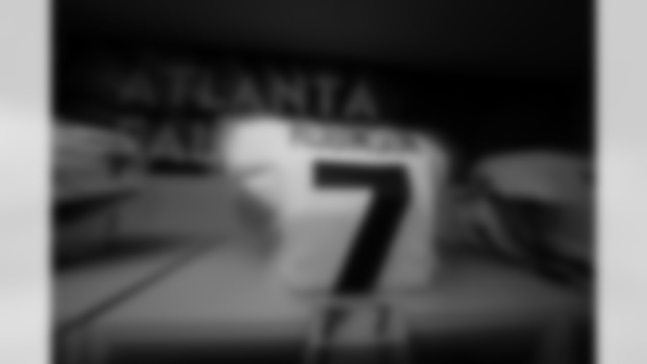 In the locker room prior to the Week 10 Game against the Indianapolis Colts at Olympic Stadium in Berlin, Germany on Sunday, November 9, 2025. (Photo by Taylor McLaughlin/Atlanta Falcons)