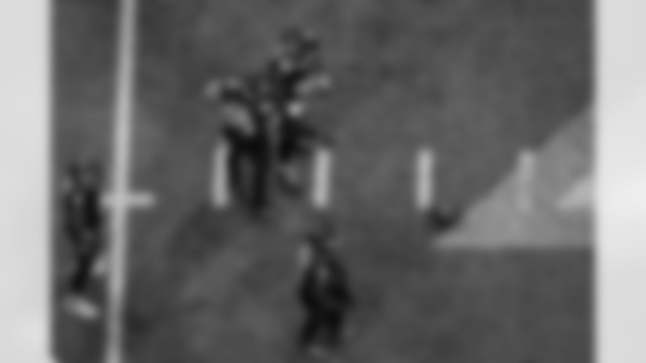 Atlanta Falcons inside linebacker Kaden Elliss #55 and Atlanta Falcons defensive lineman Ruke Orhorhoro #98 during the Week 18 Game against the New Orleans Saints at Mercedes-Benz Stadium in Atlanta, Georgia on Sunday, January 4, 2026. (Photo by Taylor McLaughlin/Atlanta Falcons)