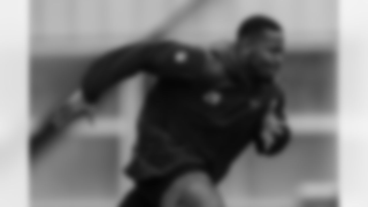 Atlanta Falcons running back Carlos Washington Jr. #28 during phase 1 of OTAs at Atlanta Falcons Training Facility in Flowery Branch, Ga. on Thursday, April 11, 2024. (Photo by Jay Bendlin/Atlanta Falcons)