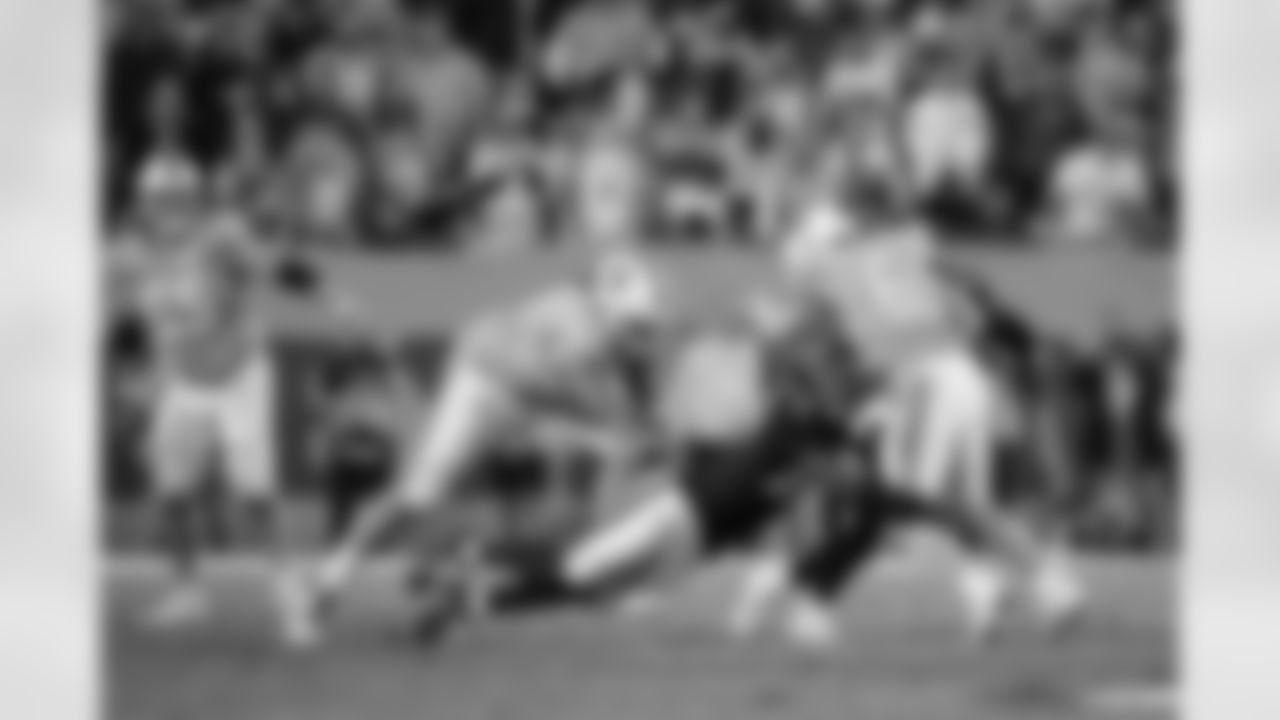 Atlanta Falcons edge rusher James Pearce Jr. #27 gets a sack during the Week 15 Game against the Tampa Bay Buccaneers at Raymond James Stadium in Tampa, Florida on Thursday, December 11, 2025. (Photo by Taylor McLaughlin/Atlanta Falcons)