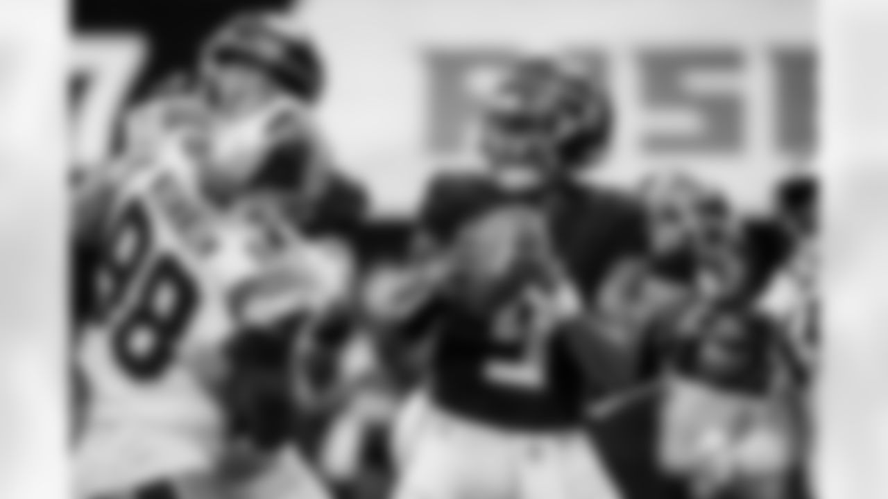 Atlanta Falcons quarterback Michael Penix Jr. #9 during the Week 11 Game against the Carolina Panthers at Mercedes-Benz Stadium in Atlanta, Georgia on Sunday, November 16, 2025. (Photo by Jay Bendlin/Atlanta Falcons)