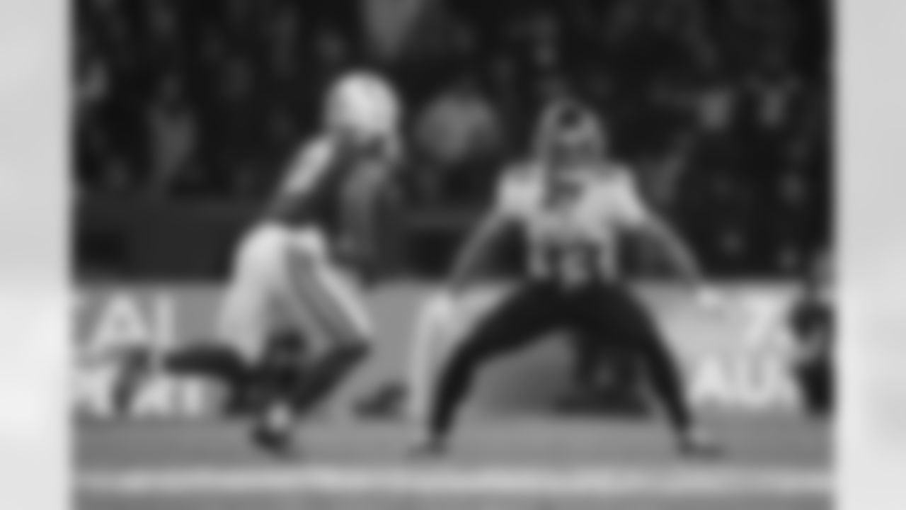 Atlanta Falcons defensive back Billy Bowman Jr. #33 during the Week 10 Game against the Indianapolis Colts at Olympic Stadium in Berlin, Germany on Sunday, November 9, 2025. (Photo by Jay Bendlin/Atlanta Falcons)