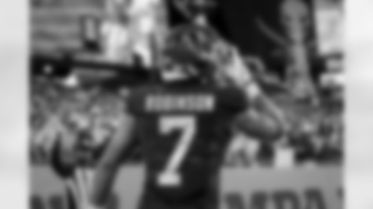 Atlanta Falcons running back Bijan Robinson #7 reacts after scoring a touchdown during the Week 15 Game against the Tampa Bay Buccaneers at Raymond James Stadium in Tampa, Florida on Thursday, December 11, 2025. (Photo by Jay Bendlin/Atlanta Falcons)