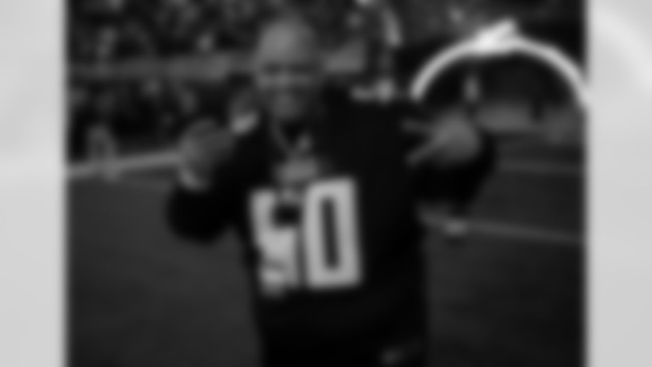 XXXXX prior to the Week 12 Game against the New Orleans Saints at Mercedes-Benz Stadium in Atlanta, Georgia on Sunday, November 26, 2023. (Photo by Matthew Grimes/Atlanta Falcons)