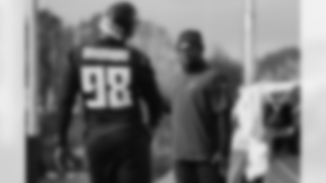 Atlanta Falcons coaching staff during practice at Atlanta Falcons Training Facility in Flowery Branch, Georgia, on Wednesday, November 19, 2025. (Photo by Jay Bendlin/Atlanta Falcons)