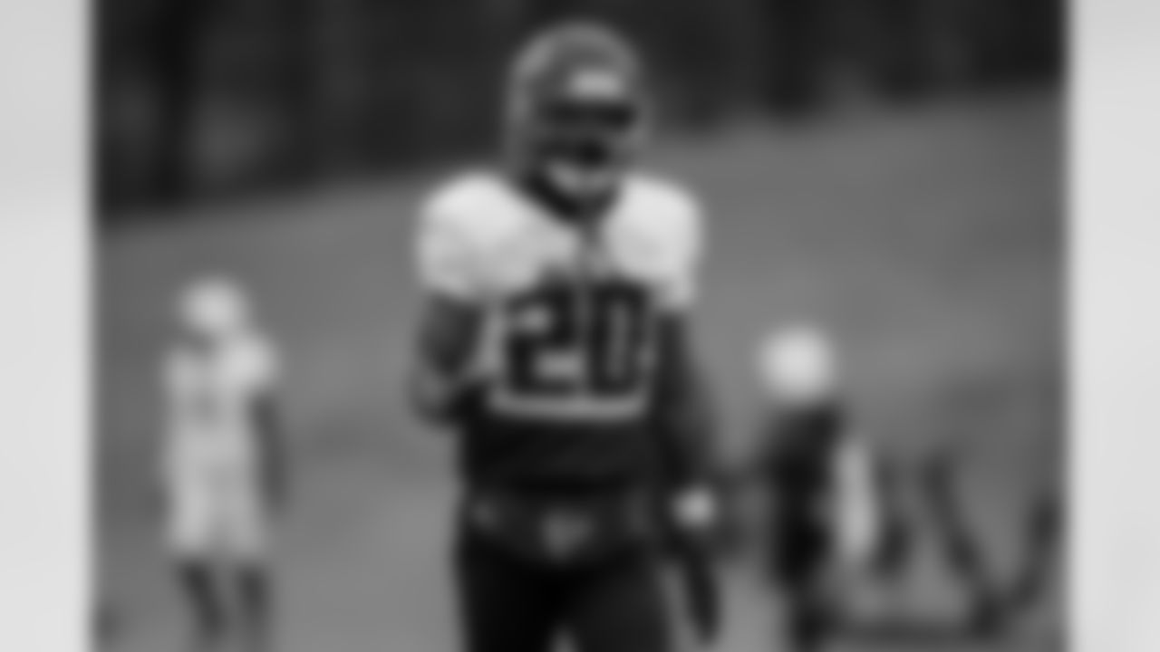 Atlanta Falcons cornerback Dee Alford #20 during practice at Atlanta Falcons Training Facility in Flowery Branch, Georgia, on Thursday, December 4, 2025. (Photo by Taylor McLaughlin/Atlanta Falcons)