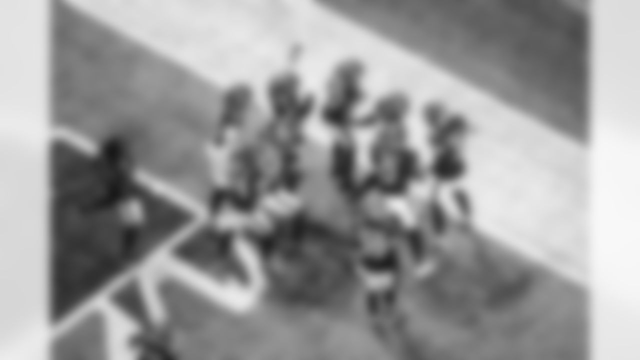 Atlanta Falcons safety Xavier Watts #31 celebrates with teammates after an interception during the Week 17 Game against the Los Angeles Rams at Mercedes-Benz Stadium in Atlanta, Georgia on Monday, December 29, 2025. (Photo by Kevin Liles/Atlanta Falcons)