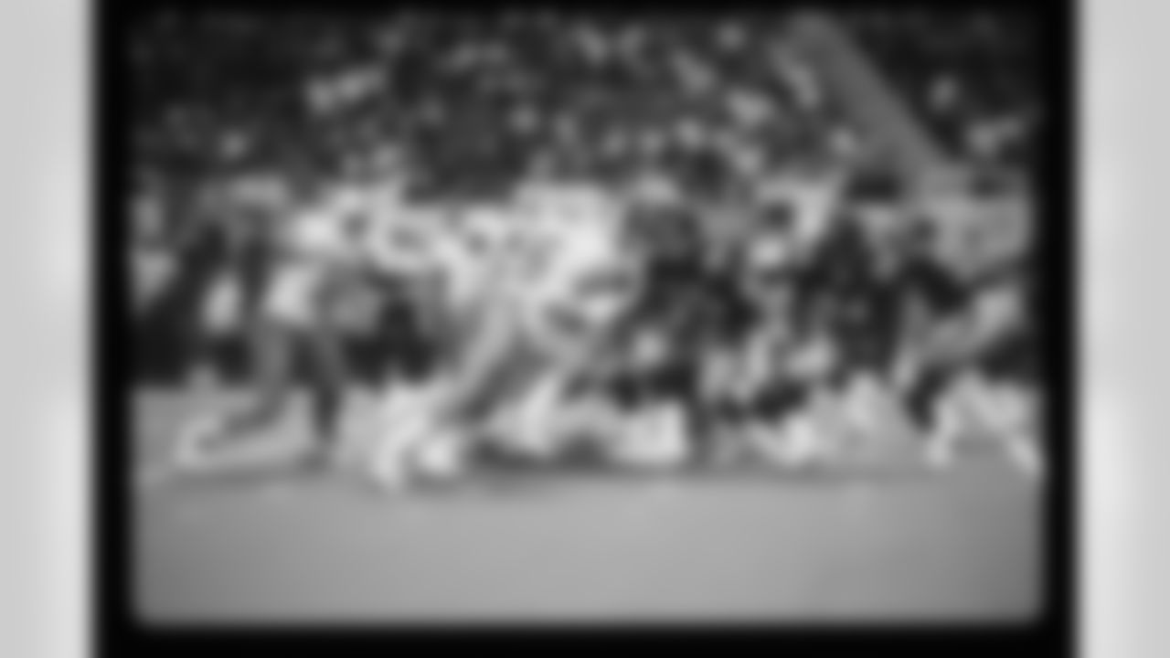 Atlanta Falcons defensive line during the game in Atlanta against the Tampa Bay Buccaneers on October 9, 1994. (Photo by Jimmy Cribb)