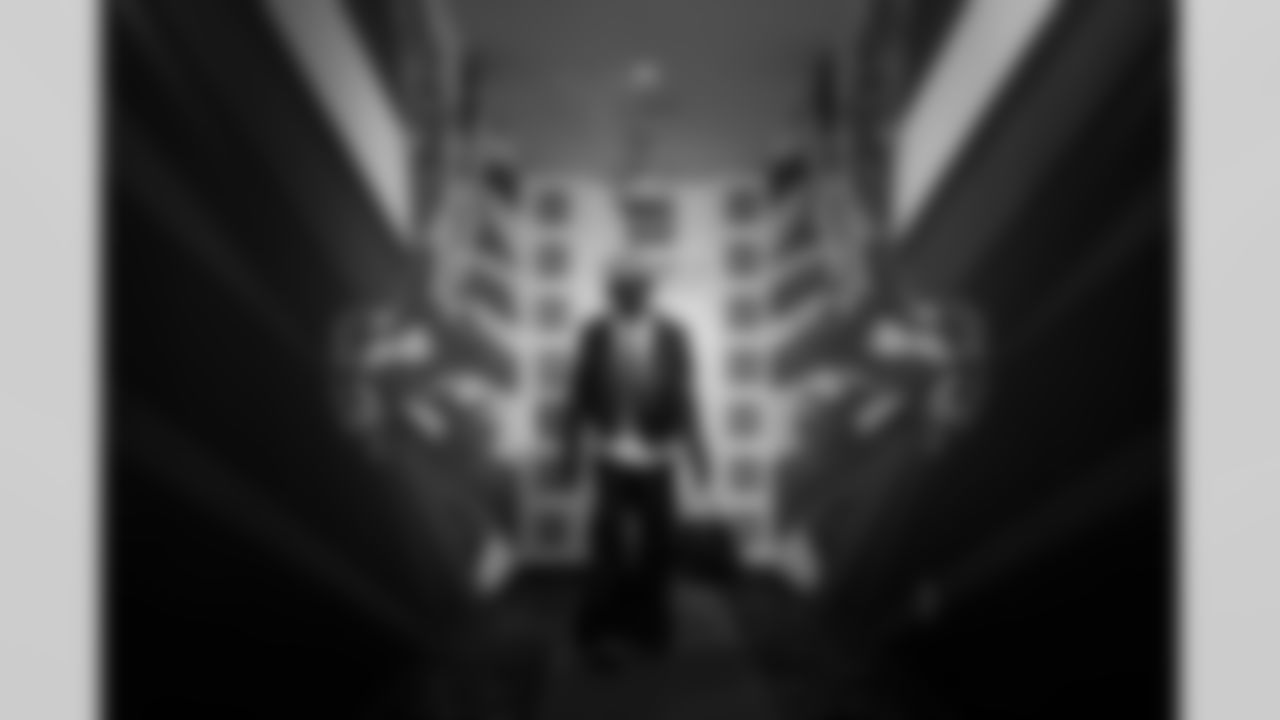 Atlanta Falcons safety Jordan Fuller #29 arrives before the Week 14 Game against the Seattle Seahawks at Mercedes-Benz Stadium in Atlanta, Georgia on Sunday, December 7, 2025. (Photo by Jay Bendlin/Atlanta Falcons)