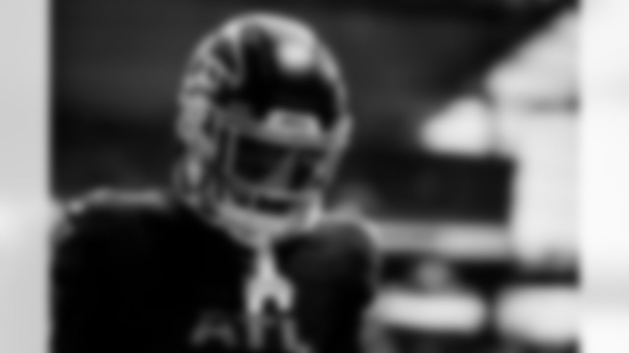 Atlanta Falcons wide receiver Darnell Mooney #1 during the Week 11 Game against the Carolina Panthers at Mercedes-Benz Stadium in Atlanta, Georgia on Sunday, November 16, 2025. (Photo by AJ Reynolds/Atlanta Falcons)