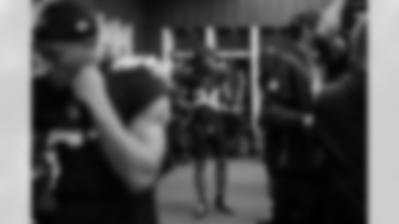 Atlanta Falcons cornerback A.J. Terrell Jr. #24 in the locker room before the Week 14 Game against the Seattle Seahawks at Mercedes-Benz Stadium in Atlanta, Georgia on Sunday, December 7, 2025. (Photo by Jay Bendlin/Atlanta Falcons)