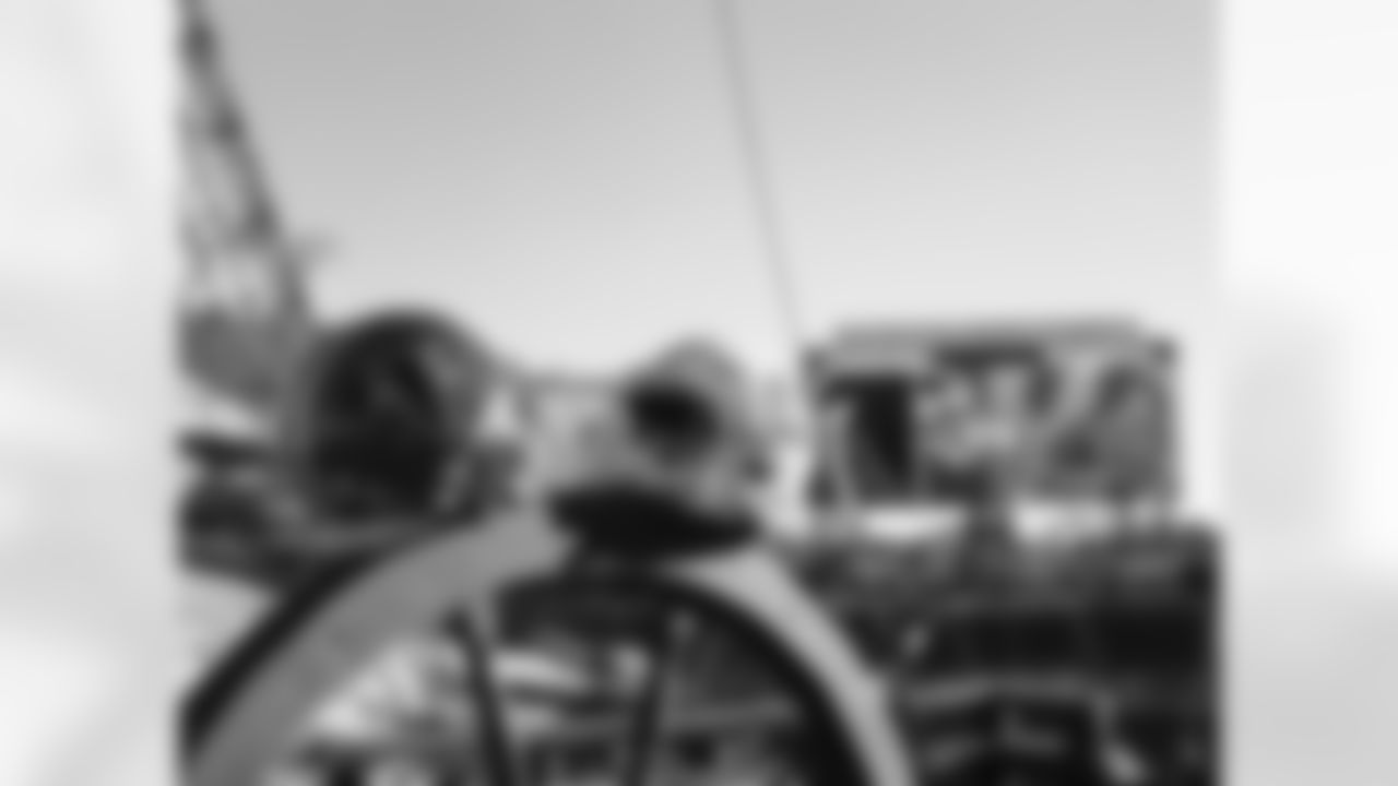 A general view of helmets during the Week 15 Game against the Tampa Bay Buccaneers at Raymond James Stadium in Tampa, Florida on Thursday, December 11, 2025. (Photo by Brandon Magnus/Atlanta Falcons)