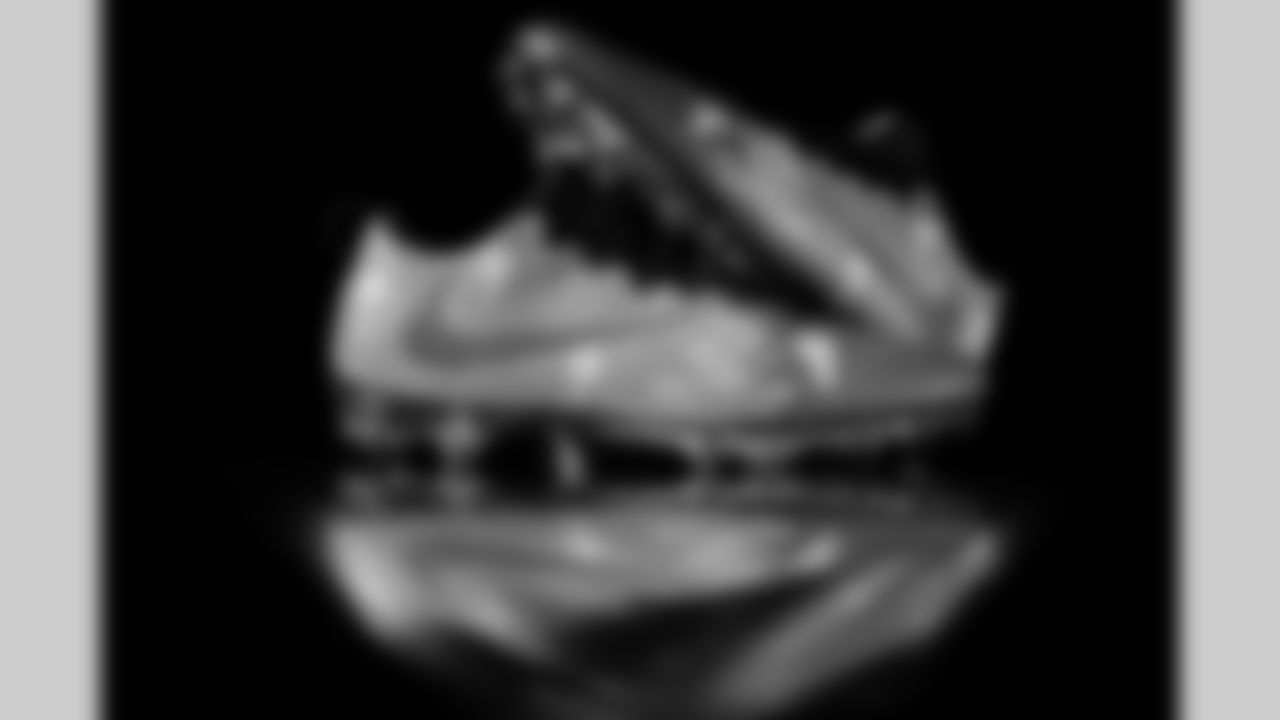 Photos of Atlanta Falcons defensive back DeMarcco Hellams #23's cleats for My Cause My Cleats at the Atlanta Falcons Training Facility in Flowery Branch, Ga. on Wednesday, November 19, 2025. (Photo by Taylor McLaughlin/Atlanta Falcons)