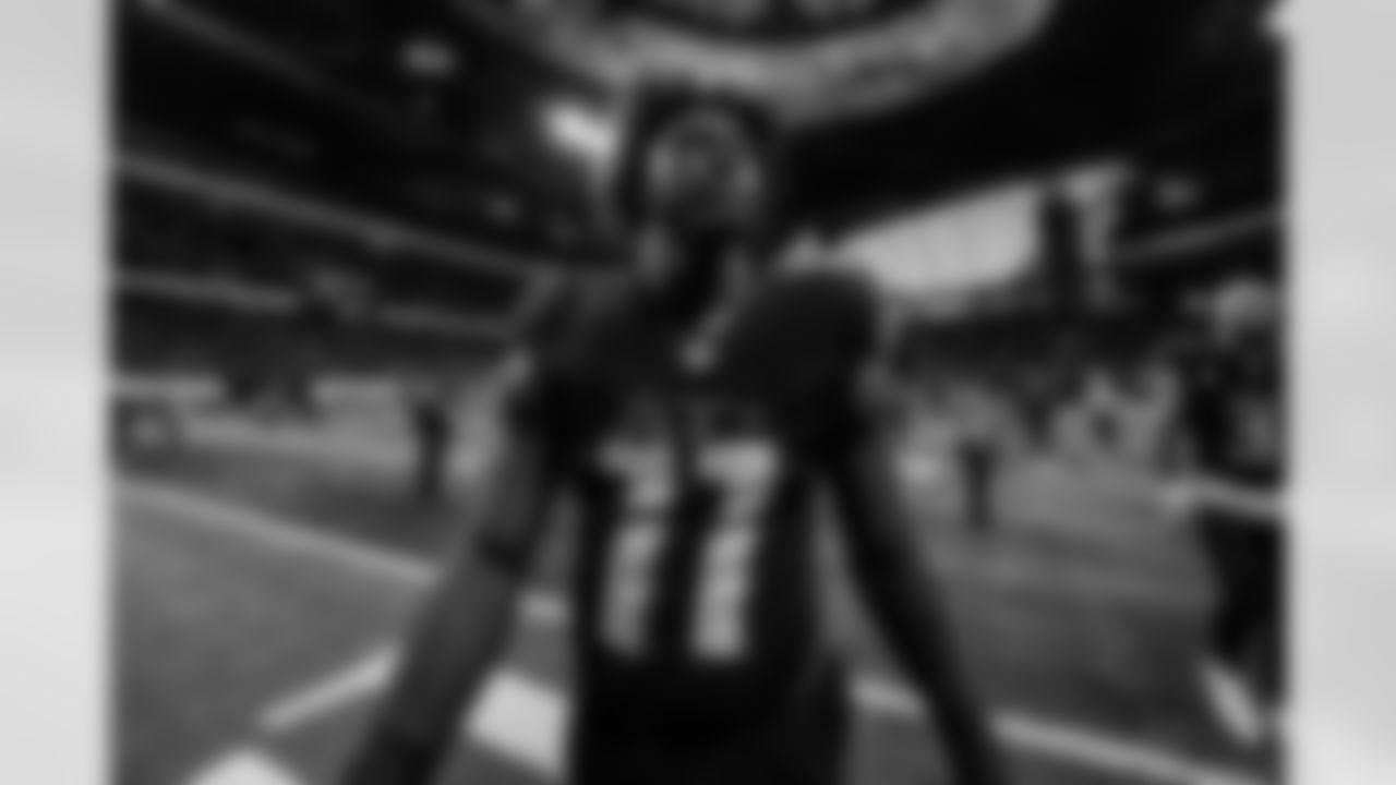 Atlanta Falcons edge rusher Jalon Walker #11 after the Week 18 Game against the New Orleans Saints at Mercedes-Benz Stadium in Atlanta, Georgia on Sunday, January 4, 2026. (Photo by Brandon Magnus/Atlanta Falcons)