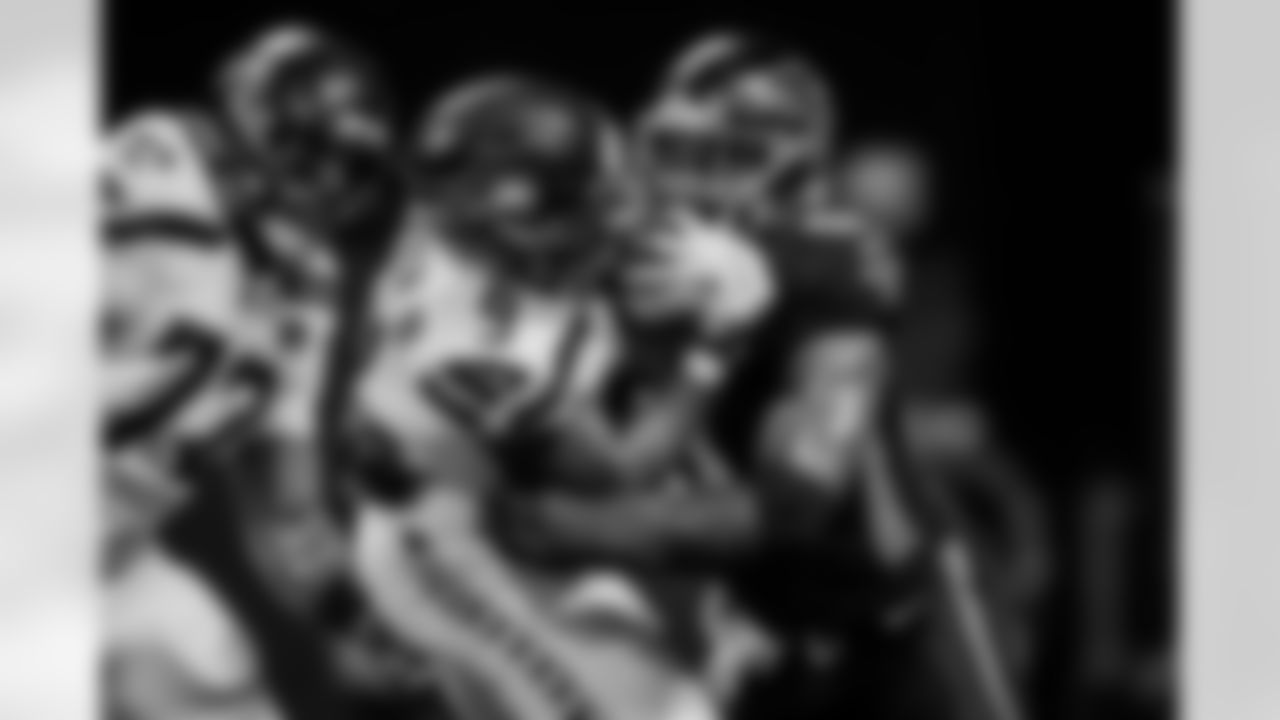 Atlanta Falcons outside linebacker Divine Deablo #0 during the Week 14 Game against the Seattle Seahawks at Mercedes-Benz Stadium in Atlanta, Georgia on Sunday, December 7, 2025. (Photo by Jay Bendlin/Atlanta Falcons)