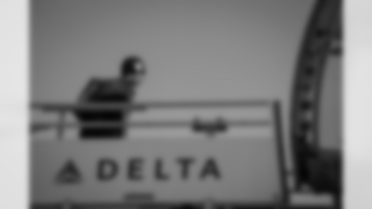 Atlanta Falcons cornerback Cobee Bryant #37 boards the plane at Hartsfield-Jackson International Airport in Atlanta, Ga. on Saturday, December 20, 2025. (Photo by Jay Bendlin/Atlanta Falcons)